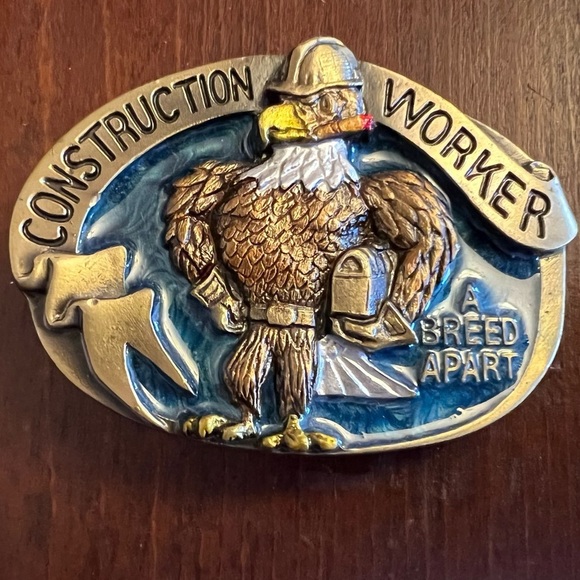 Construction WORKER Belt BuckleCa. 1988NOS